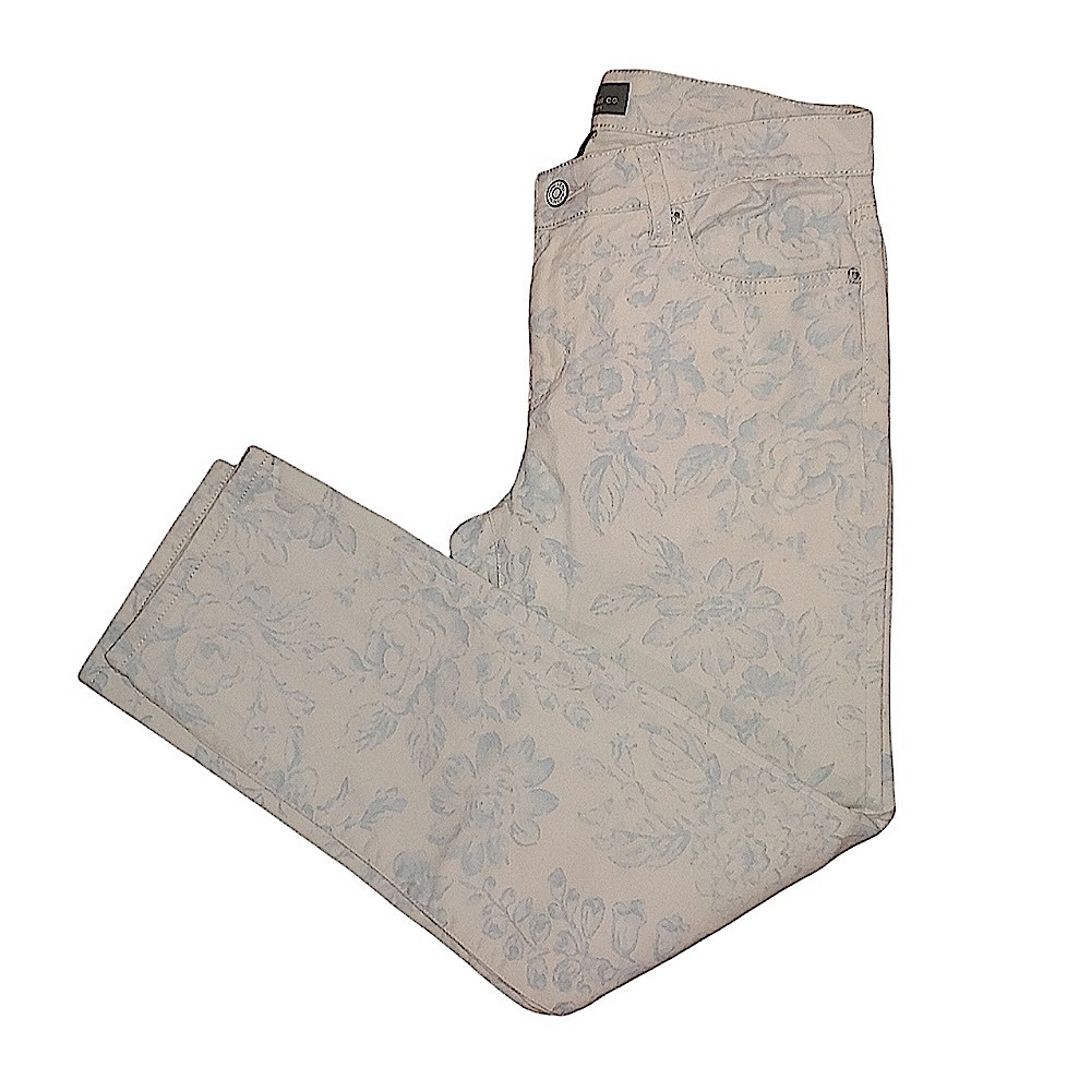 Lauren Ralph Lauren off white floral jean size 8 - Picture 2 of 5